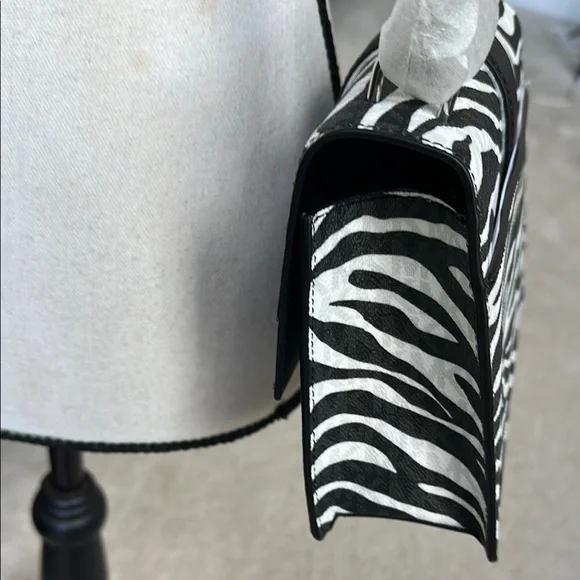 MK Greenwich Small Zebra Print Calf Hair Crossbody Bag